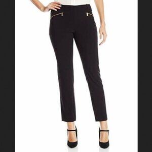 Calvin Klein Women’s Suit Pants with Gold Zipper Pockets Black Size 12